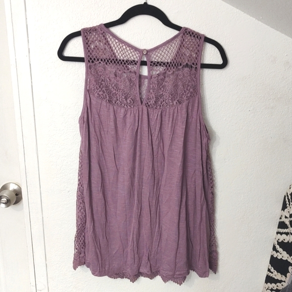 Maurices Lace Sleeveless Top with Keyhole back in Lavender - Picture 2 of 11